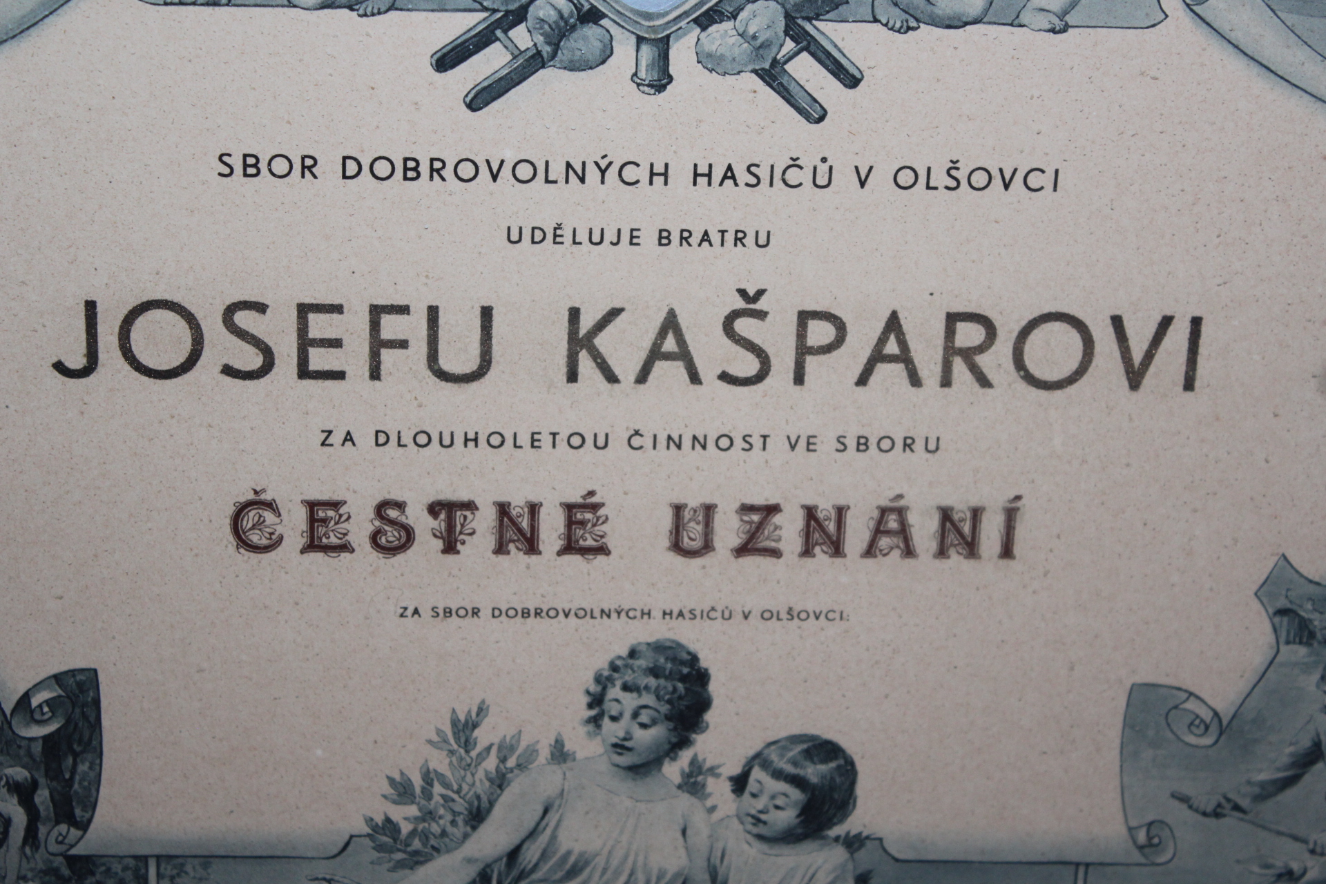 HASIČSKÝ DIPLOM, OLŠOVEC