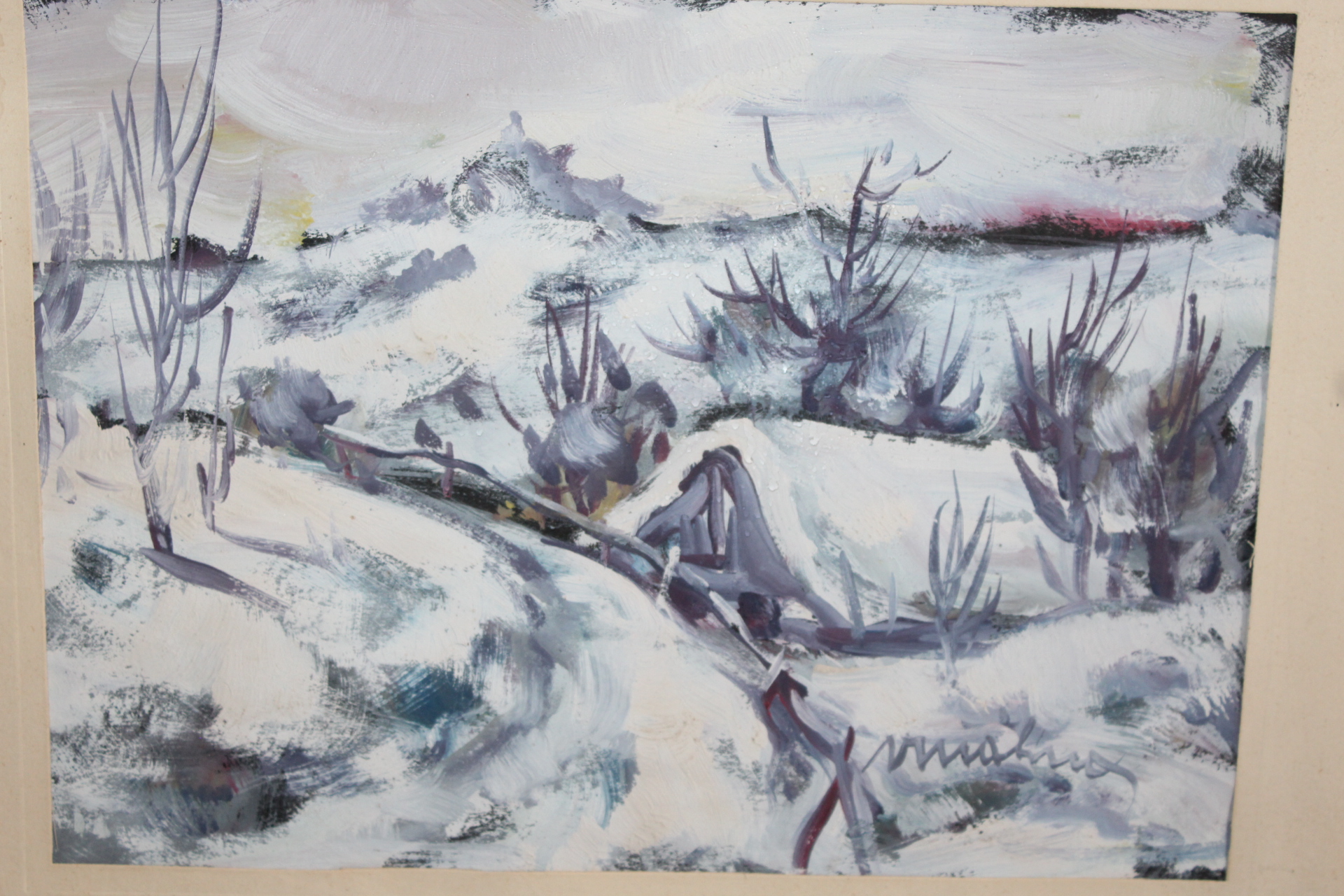 OBRAZ ZIMA NA STRÁNI, SIG.