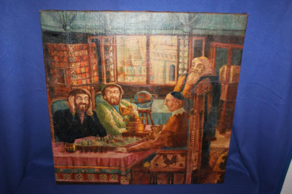 HRÁČI ŠACHU, STAROŽITNÝ OBRAZ