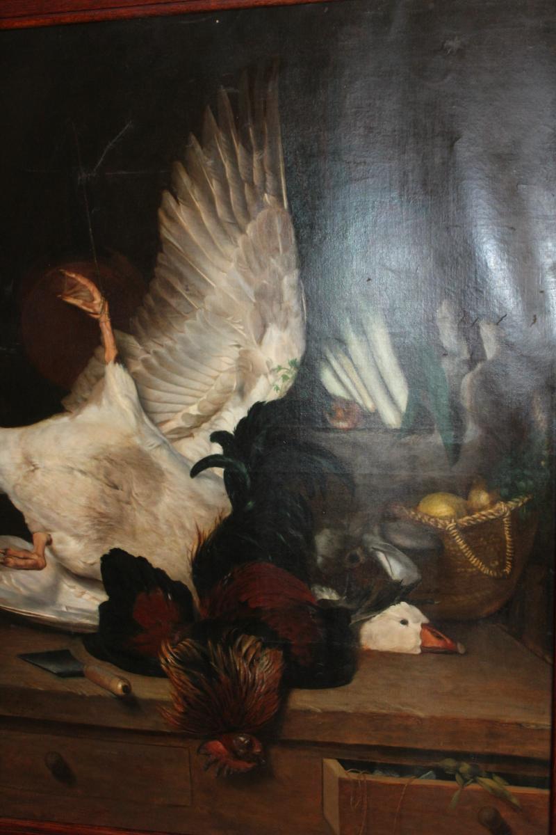 VELKÝ STAROŽITNÝ OBRAZ, SIG. PAUL LAGERGE, R. 1867