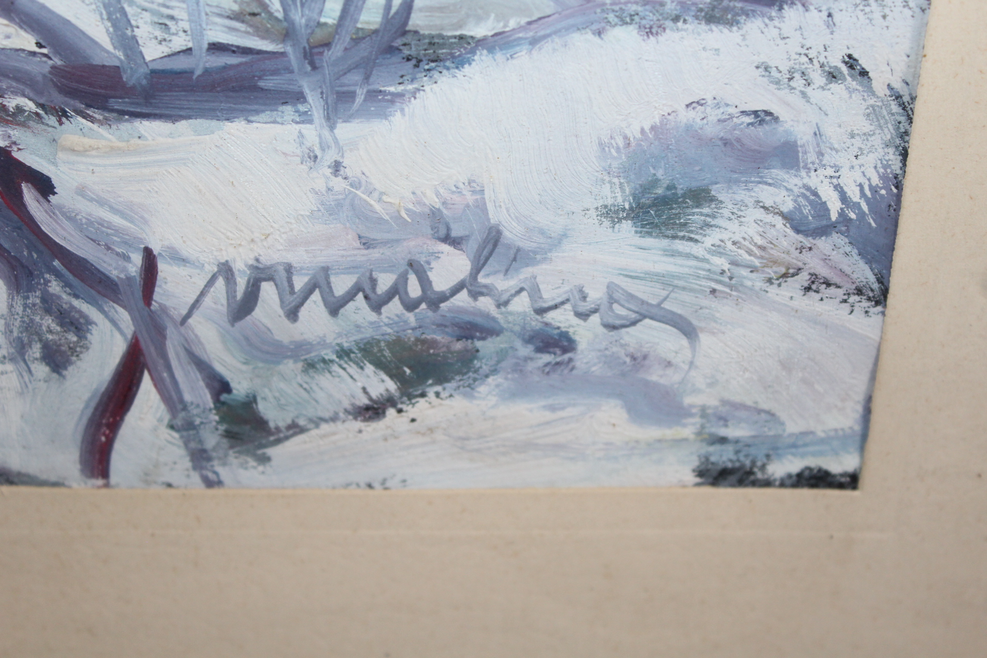 OBRAZ ZIMA NA STRÁNI, SIG.