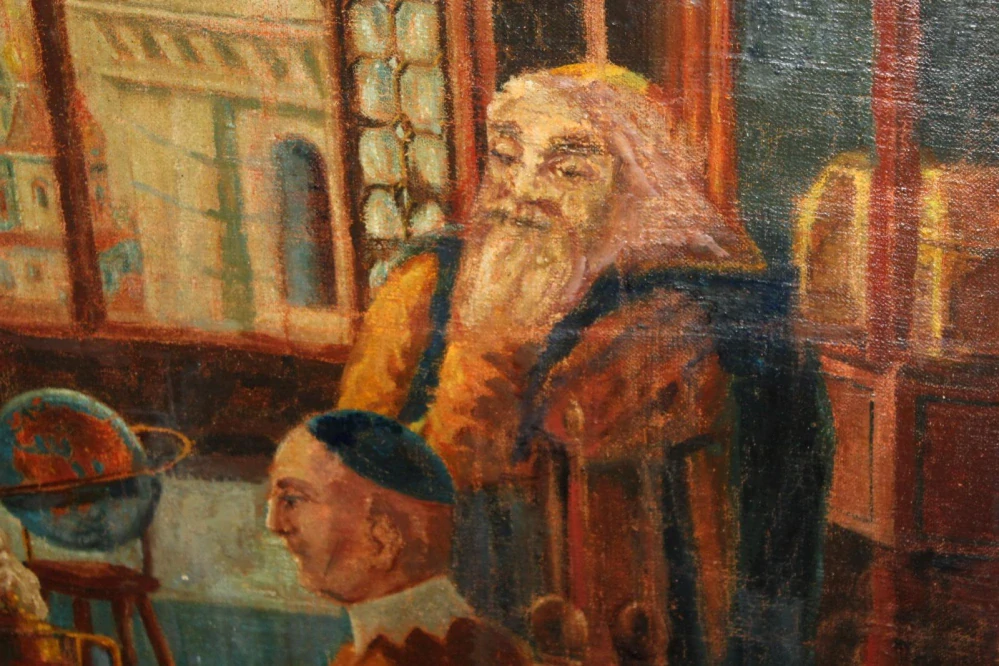 HRÁČI ŠACHU, STAROŽITNÝ OBRAZ