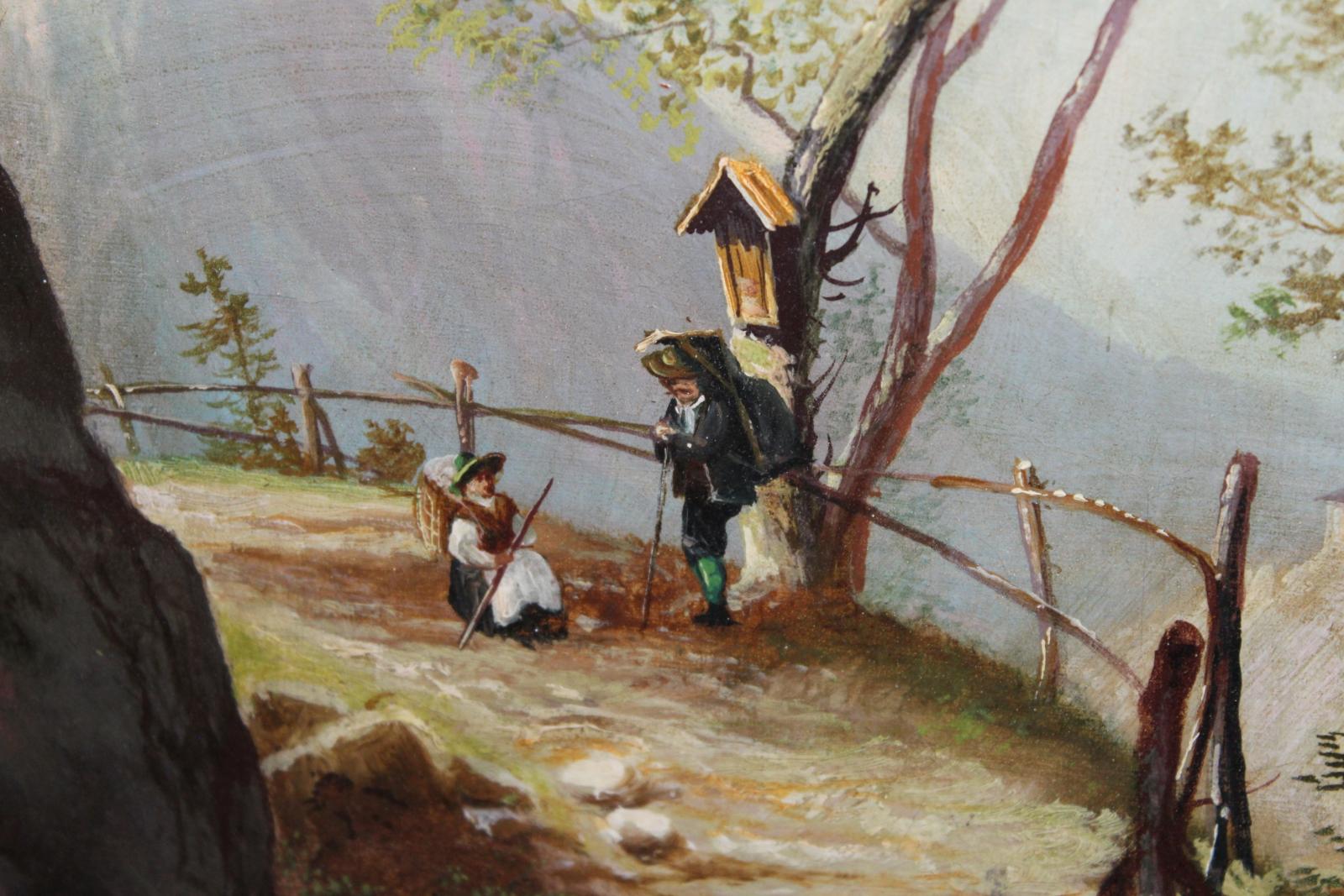 STAROŽITNÝ OBRAZ, ALPY, SIG. BENO