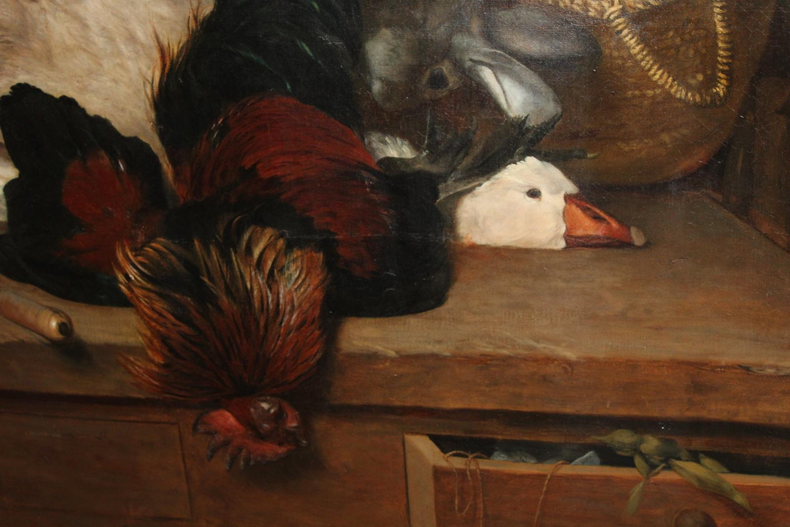 VELKÝ STAROŽITNÝ OBRAZ, SIG. PAUL LAGERGE, R. 1867