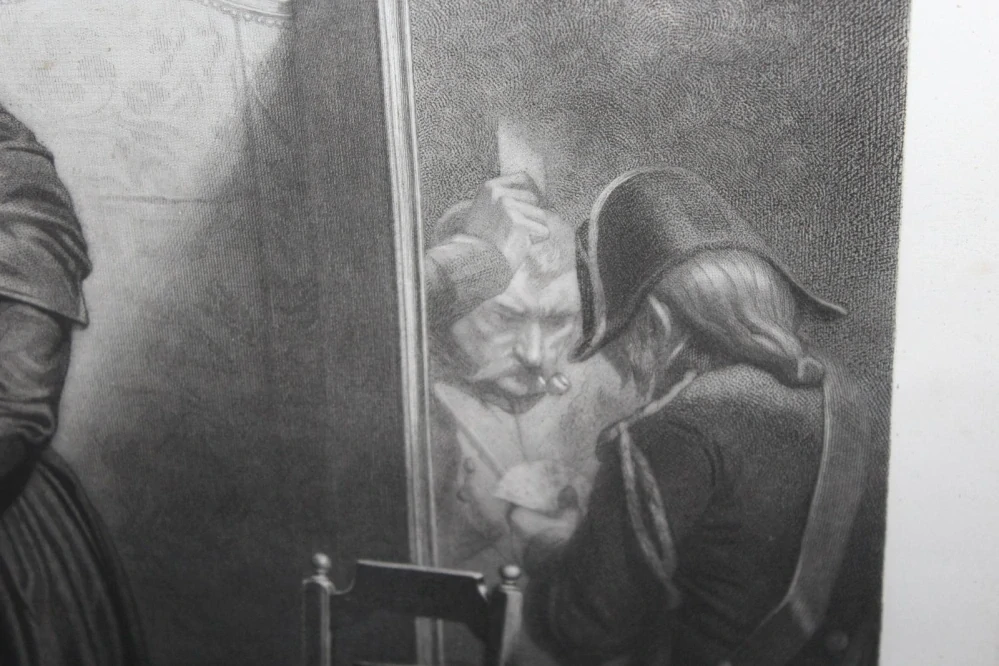 VELKÁ STAROŽITNÁ LITOGRAFIE, MARIE ANTOINETTE, OBRAZ