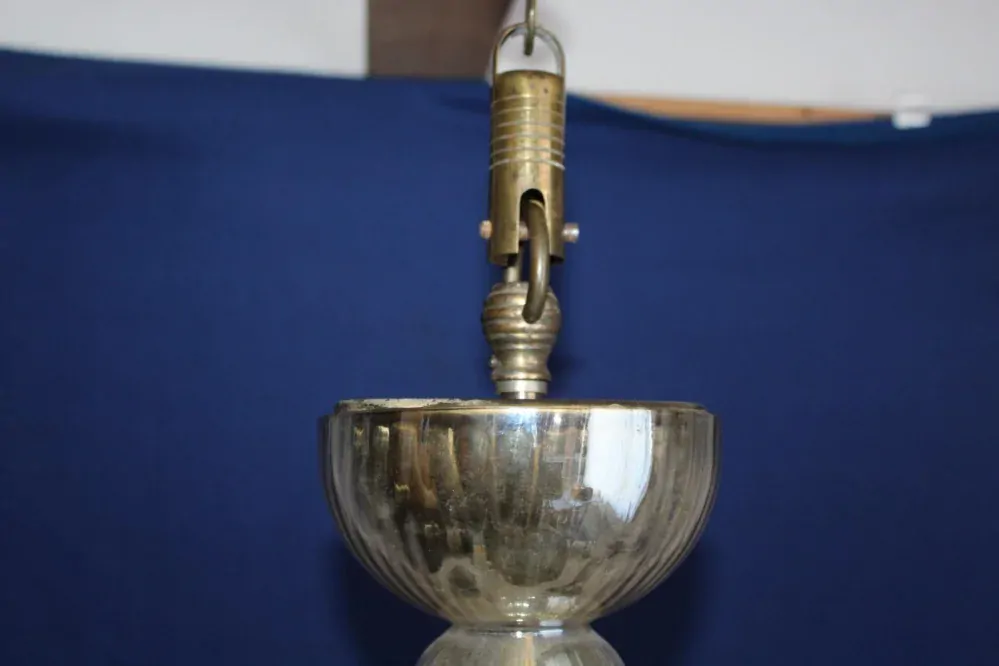 STAROŽITNÝ SKLENĚNÝ LUSTR