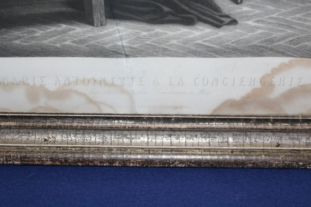 VELKÁ STAROŽITNÁ LITOGRAFIE, MARIE ANTOINETTE, OBRAZ