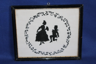 ROKOKOVÝ OBRÁZEK, vyšívaný, OBRAZ