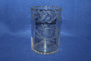 STAROŽITNÁ SKLENICE S MONOGRAMEM, BAROKNÍ?