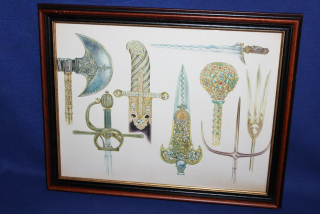 HISTORICKÉ ZBRANĚ, RUČNÍ MALBA, OBRAZ