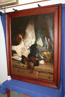 VELKÝ STAROŽITNÝ OBRAZ, SIG. PAUL LAGERGE, R. 1867