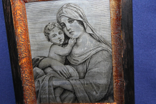 STAROŽITNÁ RYTINA, MADONA, SIGNOVÁNO